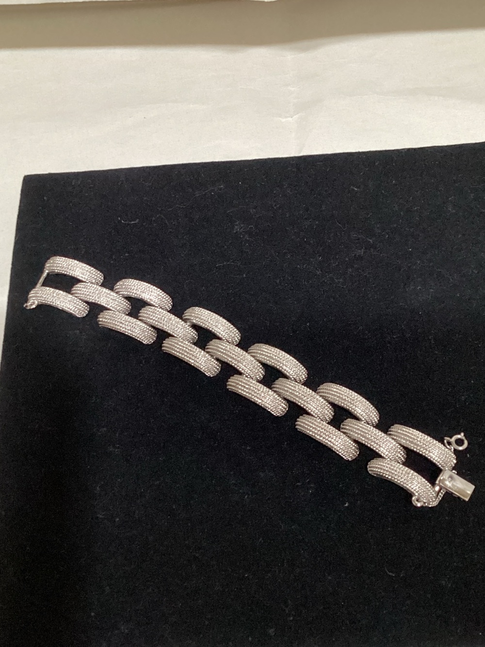Monet Silver-Tone Textured Link Bracelet